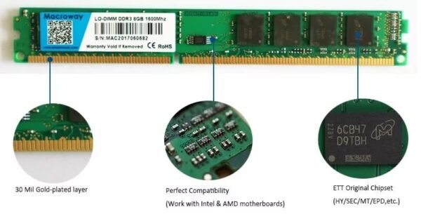Memoria para PC DDR3 8GB Macroway 1600MHZ