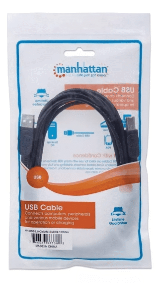 Cable USB para impresora Manhattan 333382 de 3 metros