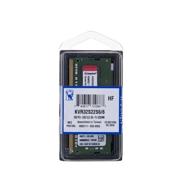 Memoria para notebook DDR4 8GB 3200 Kingston KVR32S22S6/8